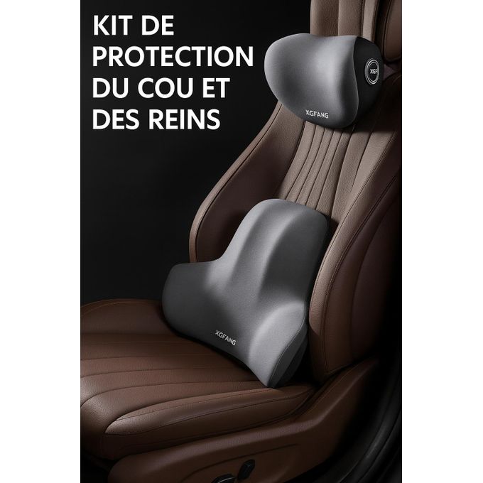 Support Lombaire & Coussin de Nuque pour Voiture – Soulage le Dos, Conduite Confortable