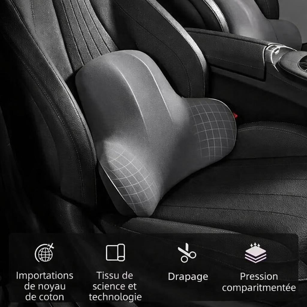 Support Lombaire & Coussin de Nuque pour Voiture – Soulage le Dos, Conduite Confortable
