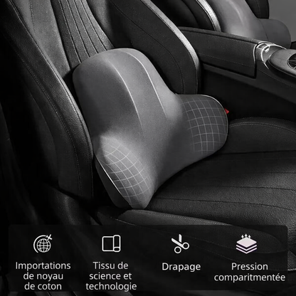 Support Lombaire & Coussin de Nuque pour Voiture – Soulage le Dos, Conduite Confortable